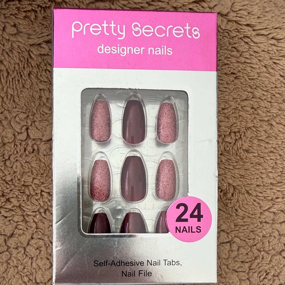 Pretty Secrets Designer Nails Set - Pink and Purple